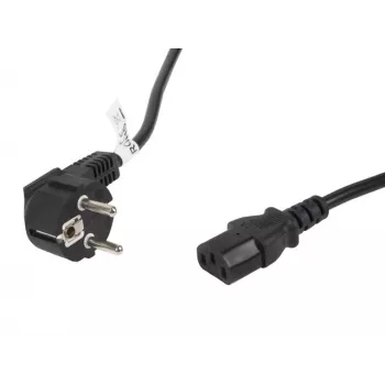 Cabo de alimentação LANBERG CA-C13C-11CC-0050-BK – 5 m, conector fêmea C13 para CEE7/7, C13 angular