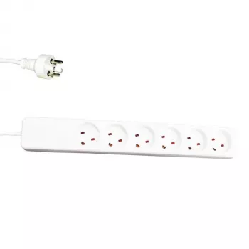 Extensão elétrica Garbot 24155124-3EE 3 m 6 tomadas AC para interior branco