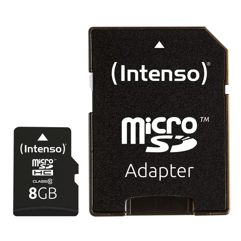 Cartão de memória micro SDHC 8GB C10/W/ADAPTER 3413460 INTENSO