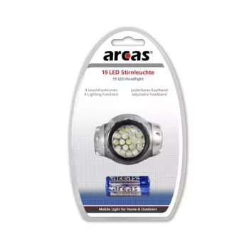 Lanterna de cabeça Arcas 19 LED 4 funções de luz