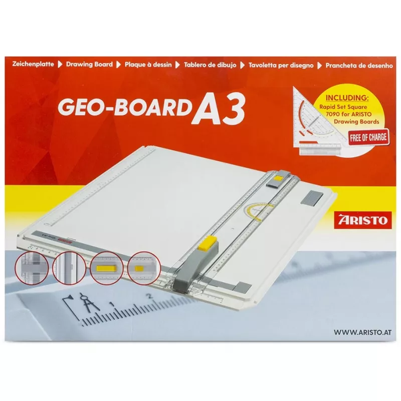 Prancha de desenho ARISTO Geo Board A3 Esquadro de desenho rápido