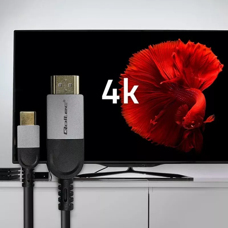 Cabo USB-C para HDMI QOLTEC 50438 — 2 m, 4K 60 Hz