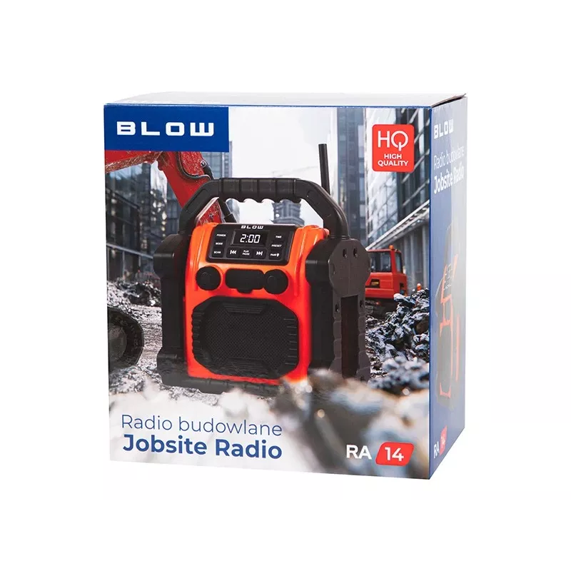 Rádio AM/FM portátil BLOW RA14 rádio de obra, a pilhas, receção AM e FM