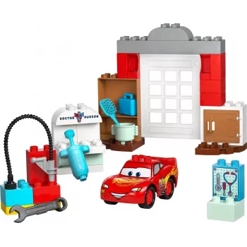 Brinquedo de construção LEGO DUPLO 10456 Visita do McQueen Disney à Oficina do Doc — 35 peças, para crianças a partir dos 2 anos, blocos grandes