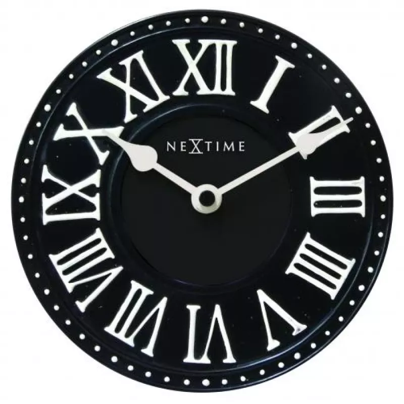 Relógio de parede NeXtime 5187zw London Table, Ø16 cm, preto/branco
