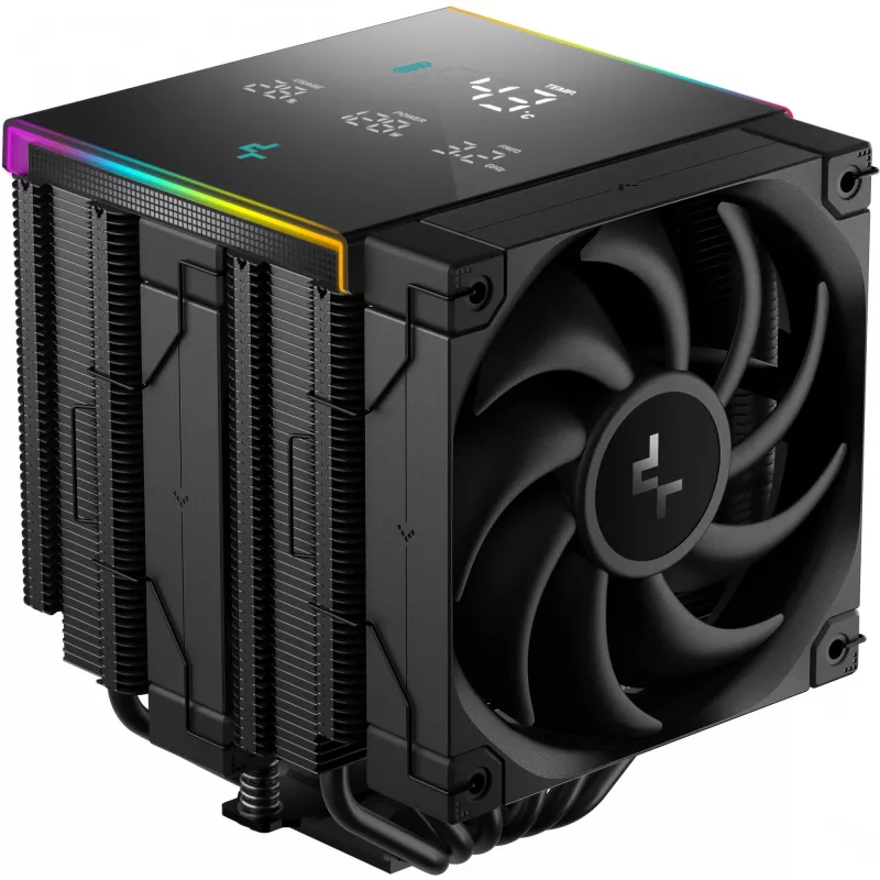 Arrefecedor de CPU DeepCool AK620 Digital PRO — ventoinha de 120 mm, 1750 rpm, 25 dB, 12 V, compatível com LGA1700/AM5, preto