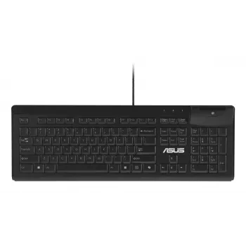 Teclado com fio de tamanho completo ASUS KU100 preto, layout estónio, USB Type-A, cabo de 2 m