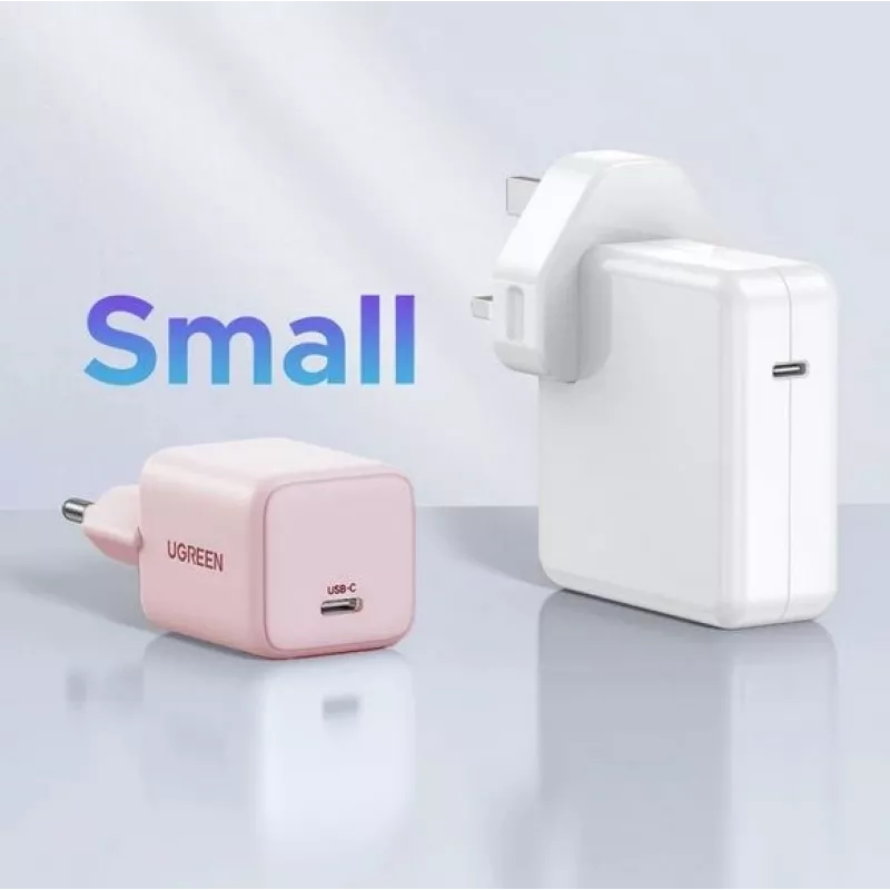 Fonte de alimentação UGREEN X512 20W USB-C carregamento rápido PD, rosa, entrada 100–240V, 1× USB-C