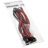 Kit de extensão de cabos trançados Kolink Core Standard – preto profundo / vermelho racing, 24 pinos + 8 pinos + 6+2 pinos + SATA