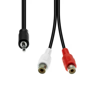 Cabo de áudio ProXtend 3 pinos XLR (macho) para 2× RCA (fêmea) M32XRCAF-002, estéreo não balanceado, 0,2 m