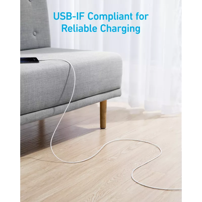 Cabo USB Anker 322 1,8 m USB A USB C branco