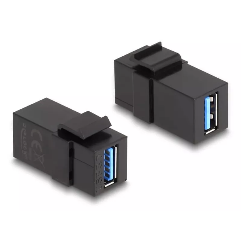 Módulo Keystone DeLOCK USB 3.0 A fêmea para A fêmea preto 1:1