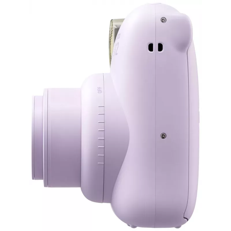 Máquina fotográfica instantânea Fujifilm Instax Mini 12 roxa — imagem 86×54 mm, filme 62×46 mm, distância focal 60 mm