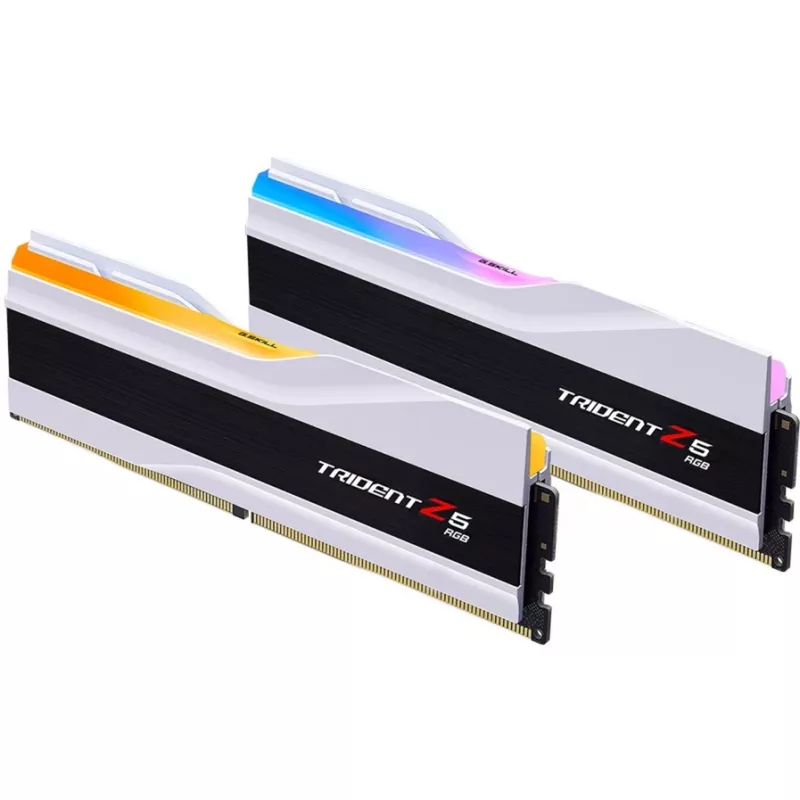 DIMM 64 GB DDR5-6000 (2x 32 GB), memória RAM branca, F5-6000J2836G32GX2-TZ5RW, Trident Z5 RGB, INTEL XMP