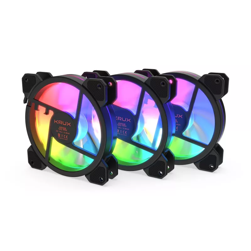 Pack de 3 ventoinhas para caixa KRUX Lunar 120 ARGB