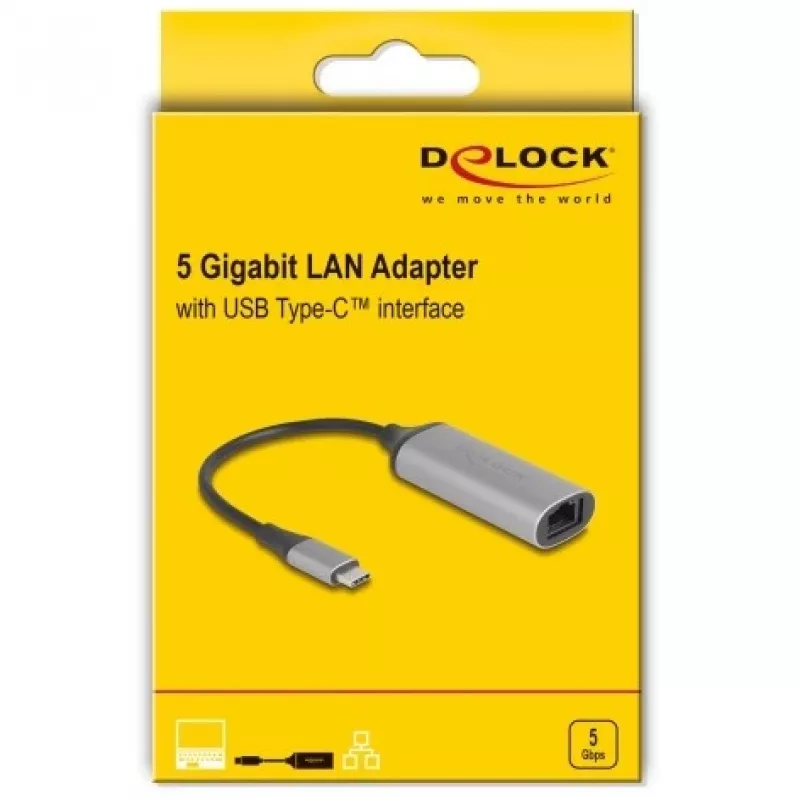 DeLOCK 81570 Adaptador de cabo USB Type-C RJ-45 0,15 m antracite