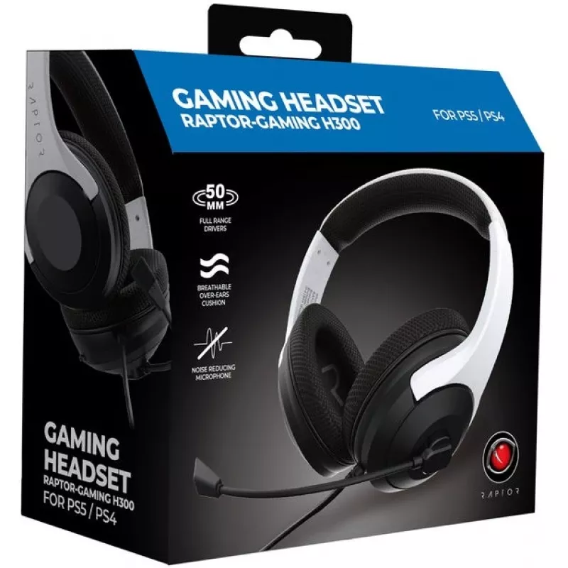 Headset Raptor Playstation 5 H300 branco jack 3,5 mm