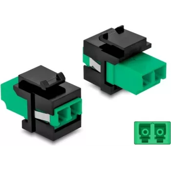 Módulo Keystone DELOCK 87074 conector LC plano verde/preto 16,5×29,2×21,9 mm