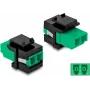 Módulo Keystone DELOCK 87074 conector LC plano verde/preto 16,5×29,2×21,9 mm