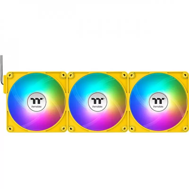 Ventoinhas de caixa Thermaltake CT120 EX Reverse ARGB 120mm pack de 3 amarelo