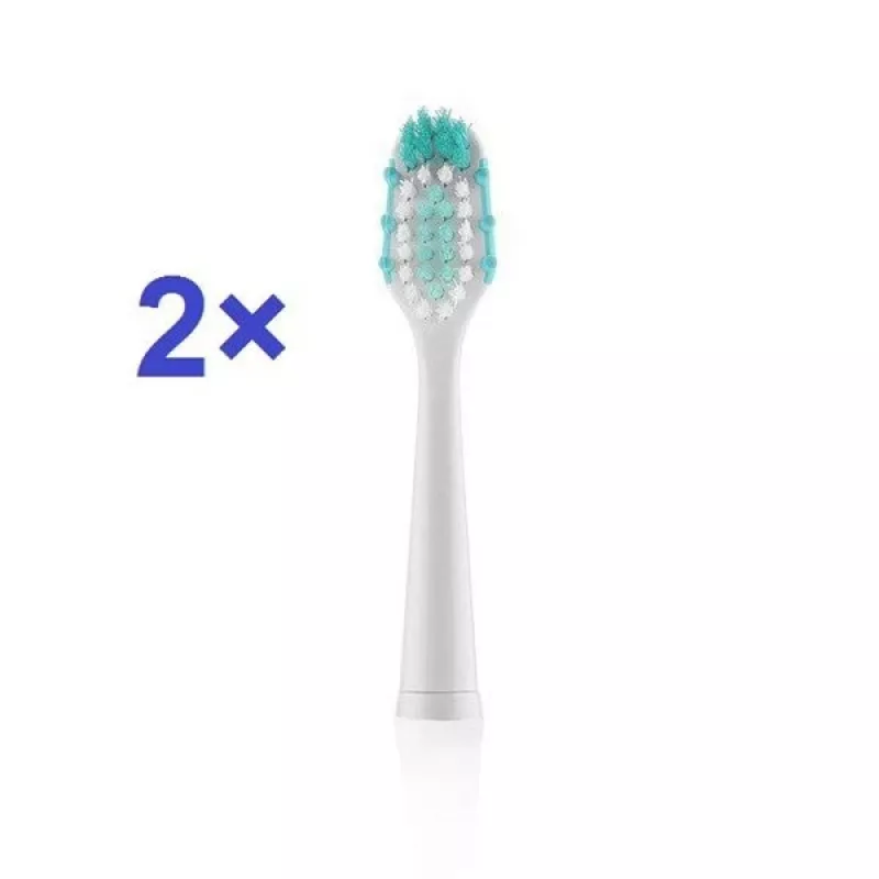 Cabeça de escova de encaixe ETA ETA070990200, 2 unid., cerdas médias, turquesa/branco