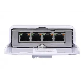 Comutador UBIQUITI NanoSwitch Gigabit Ethernet PoE, 4x Gigabit RJ-45, 4x portas PoE, orçamento de 36 W, 24 V DC