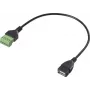 Cabo adaptador USB 2.0 Renkforce [1x conector fêmea A 2.0 - 1x terminal de aperto] RF-6443968 30 cm (RF-6443968)