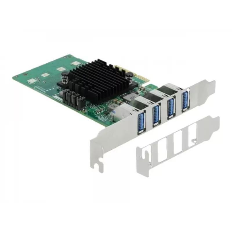 Placa DeLOCK PCI Express x4 para 4 x USB 3.0 externo Quad Channel - formato Low Profile