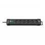 Brennenstuhl Premium-Line 6 tomadas preto, 3 m régua de tomadas Premium-Line 6 tomadas preto 3 m H05VV-F 3G1,5, com interruptor (1951160100)