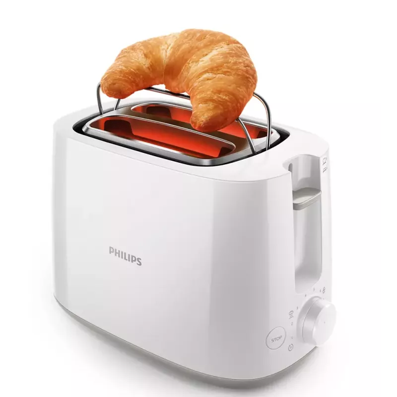 Torradeira Philips Daily Collection HD2581/00 — 2 fatias, 830 W, 8 níveis de tostagem, branco