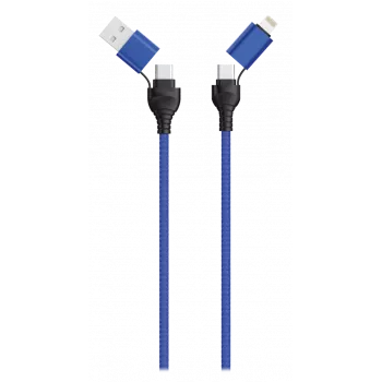 Cabo USB 2GO 797368 1,2 m USB A/USB C USB C/Lightning preto azul