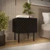 Mesa de cabeceira Cama meble LUCCA, 2 unid., 47x40x52 cm, preto, MDF/aglomerado