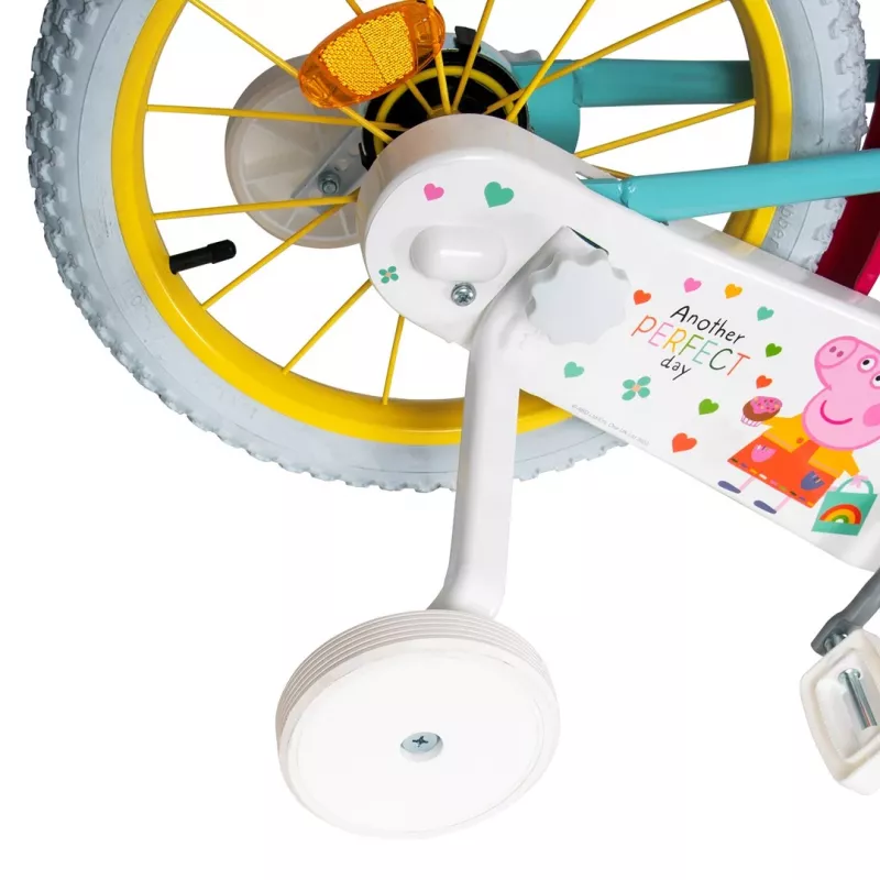 Bicicleta infantil Toimsa TOI1698 16 polegadas com gráficos Peppa Pig, adequada para idade 3–6