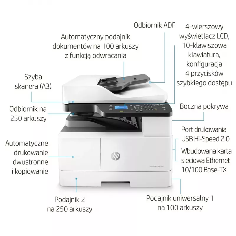 Impressora multifunções HP LaserJet M443nda Laser A3 1200 x 1200 DPI 24 ppm