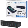 Hub USB 3.0 LogiLink, 7 portas 5,25 polegadas interno, com função de carregamento rápido - Hub - 6 x SuperSpeed USB 3.0 + 1 x SuperSpeed USB 3.0 (carregamento)