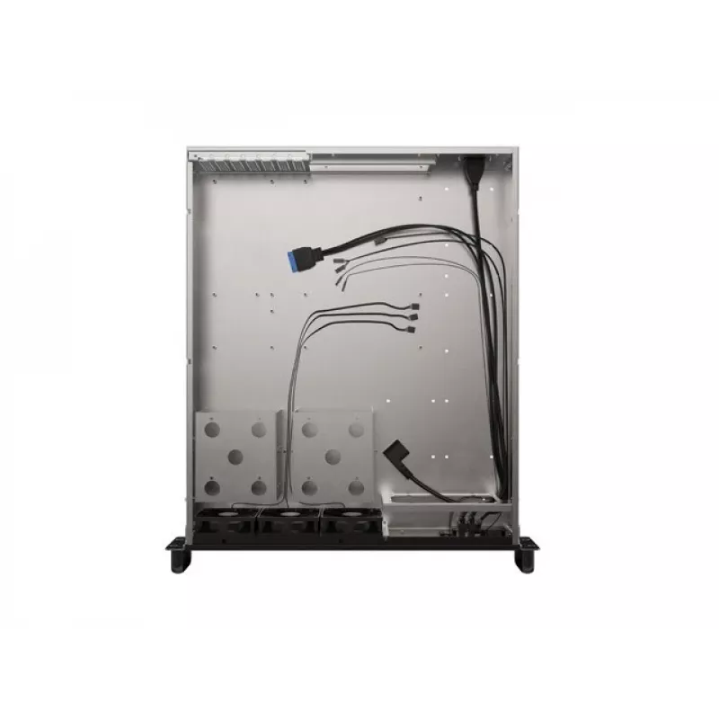 Caixa rack Lanberg SC01-5202-12B 2U preta 3 ventoinhas HDD+SSD