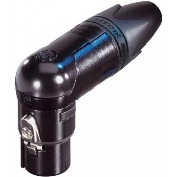 Neutrik conector fêmea XLR angular, número de polos: 3, preto NC3FRX-B 1 unid. (NC3FRX-B)