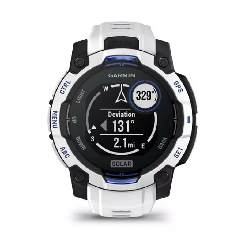 Garmin Instinct 3 Solar smartwatch, 45 mm, Black/Stone White, bracelete de silicone (010-02934-03)