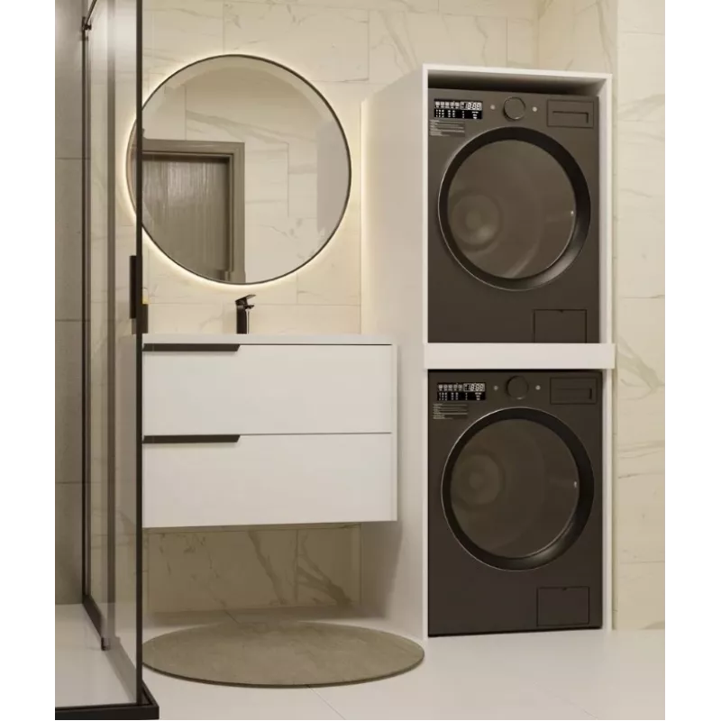 Armário top e shop POLA TWIN para lavandaria para máquina de lavar e secar – branco