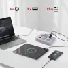 Extensão elétrica MACLEAN MCE392 W — 4 tomadas F, 3×USB A, 110–240 V, 2,1 A máx, 2500 W, cabo de 1,5 m, branco