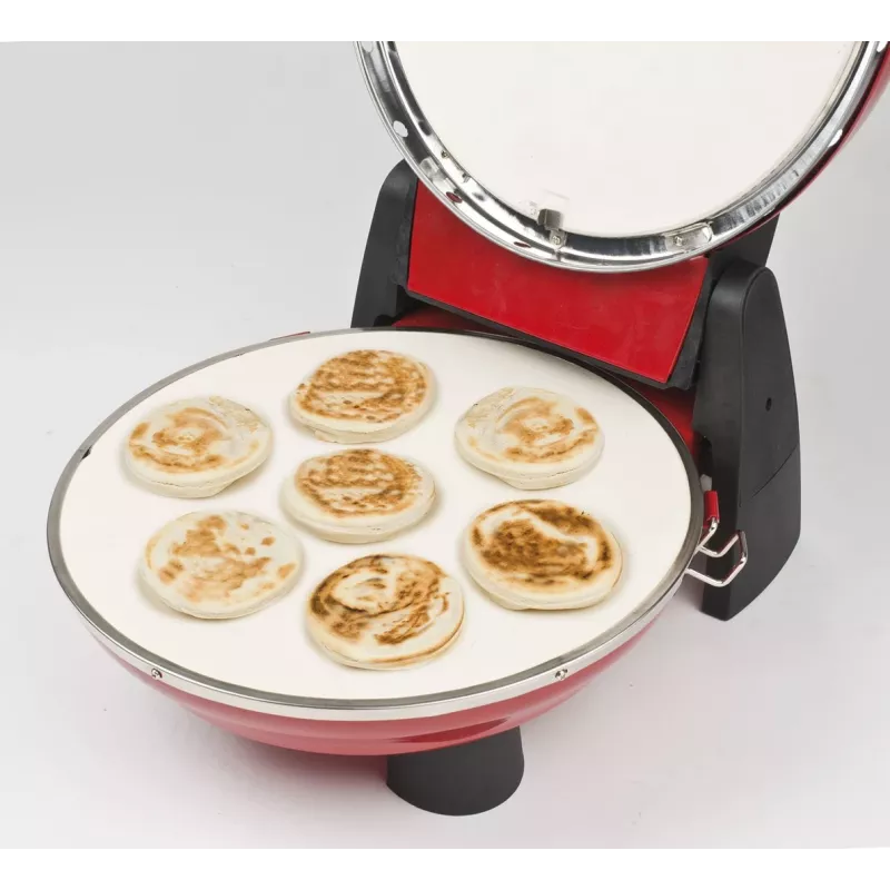 Máquina de pizza G3FERRARI G10032 – 1200 W, superfície de pedra, máx. 400 °C, pizza de 31 cm, temporizador mecânico, vermelho