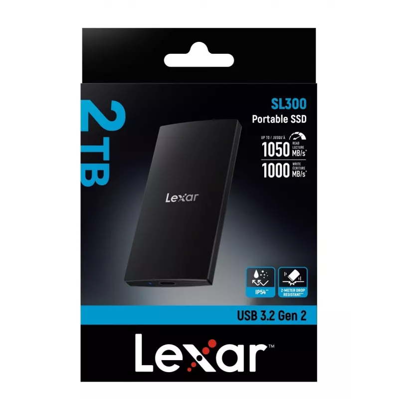 Unidade de estado sólido externa Lexar 2TB SSD USB Type-C 3.2 Gen 2 LSL300002T-RNBNG