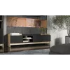 Móvel RTV Cama PORTO 3D 190x38x50 carvalho/preto