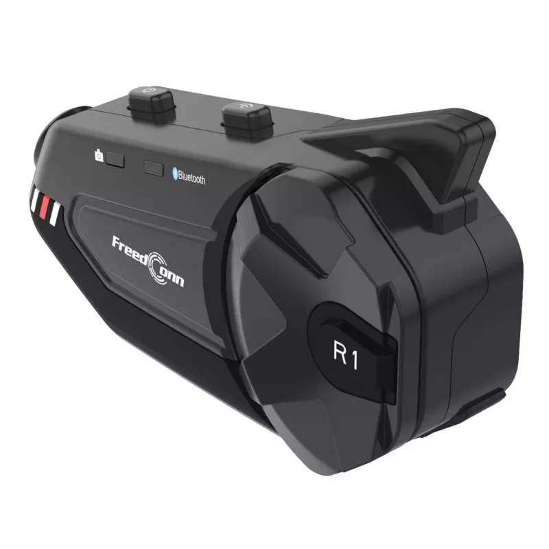 Headset FreedConn R1 PLUS E intercomunicador Bluetooth para motociclo, Bluetooth 5.0+EDR, alcance 1000 m, IP65, FM, vídeo 1080p, 30 h de tempo de conversação