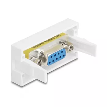 Tomada VGA de parede DELOCK 81556, fêmea-fêmea, branca, ABS, 45×22,5×17,4 mm
