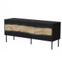 Móvel de TV cama meble INSERTO 3D 143,5x40x61,5 cm preto com LED, tampo em aglomerado
