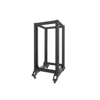 Rack autónomo LANBERG OR01-6822-B 22U, 600 mm L x 800 mm P, preto, capacidade de carga 600 kg