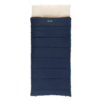 Saco de dormir Outwell Contour Lux XL — retangular para adultos, poliéster, 2200×1050 mm, para utilizadores até 190 cm, azul