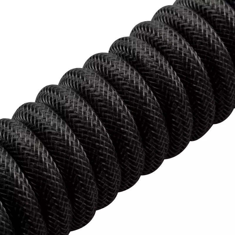 Sharkoon SGK50 Aviator cabo espiral para SKILLER SGK50, de USB-A para USB-C, 1,85 m, titânio/preto