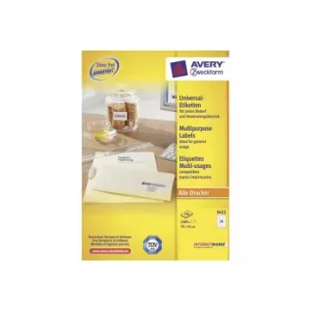 Etiquetas universais 70x35mm InkjetLaserCopy A4 100 folhas 2400 peças branco